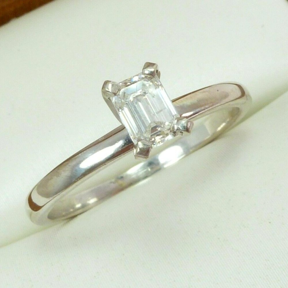 Shane Co. Natural Emerald Cut Diamond Ring 1/3 Ct.